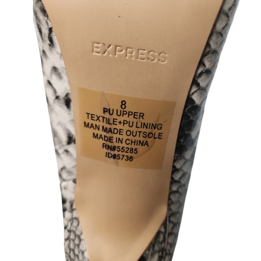 Express Snakeskin Print Pointed Toe Mules Size 8 - image 5